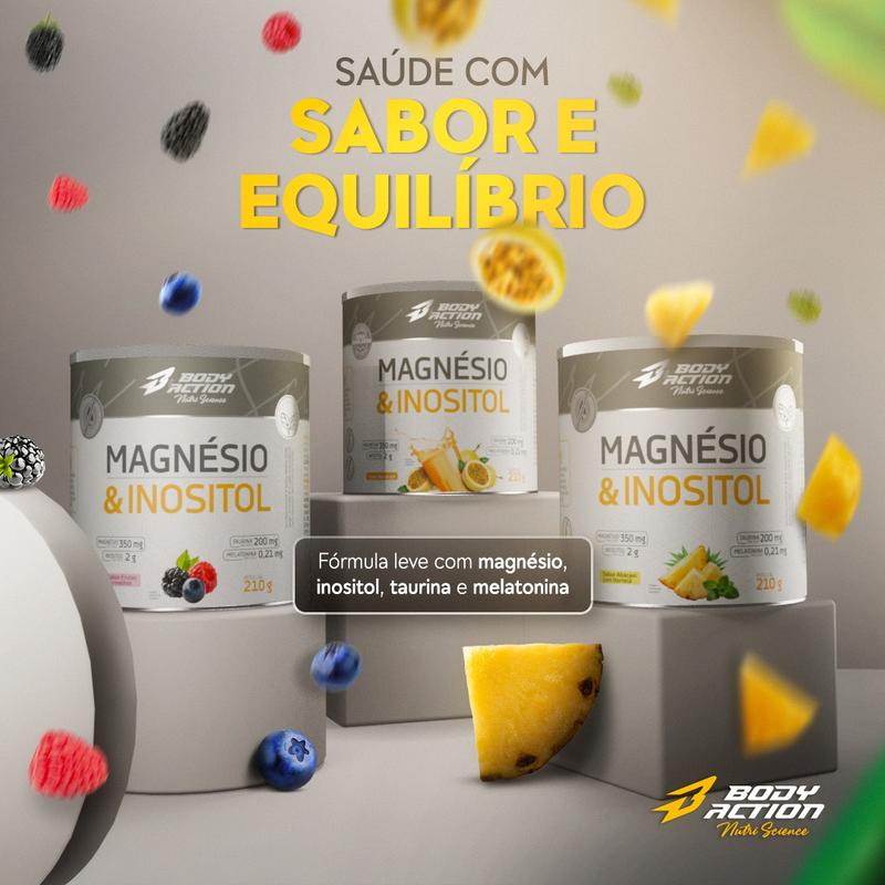 Magnésio & Inositol Bodyaction - Contém Melatonina - Lata 210g – imagem 7