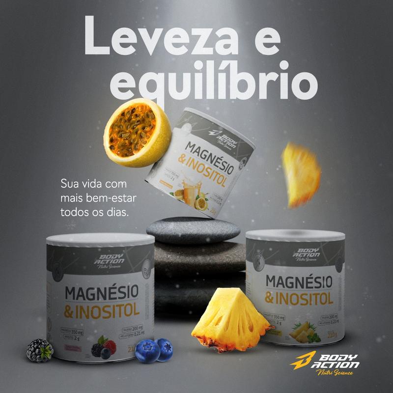 Magnésio & Inositol Bodyaction - Contém Melatonina - Lata 210g – imagem 8
