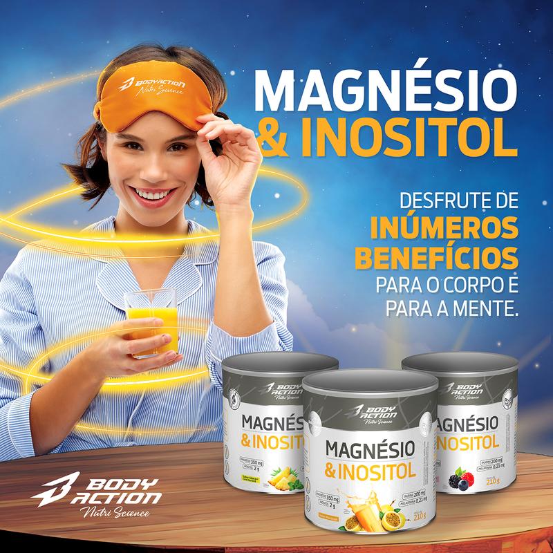 Magnésio & Inositol Bodyaction - Contém Melatonina - Lata 210g – imagem 9
